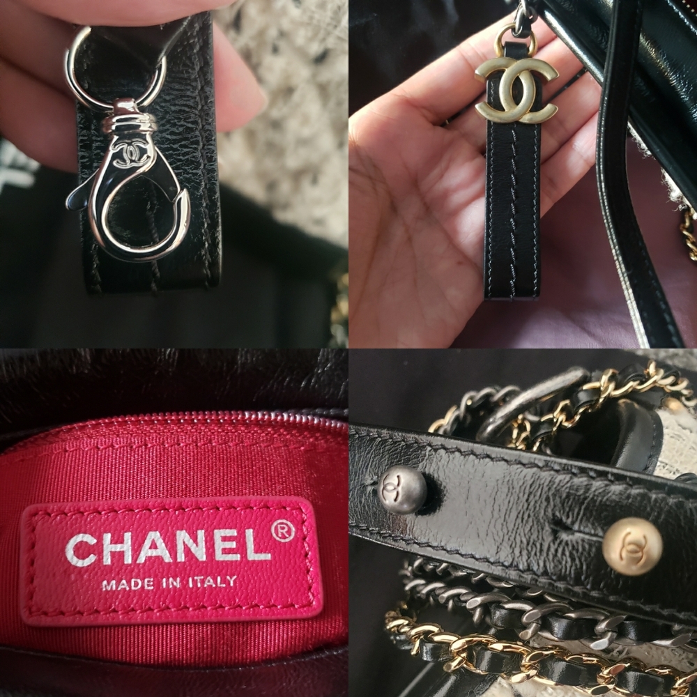 FINAL WEEKEND!NWOT Authentic Chanel Ivory Tweed & Black Calfskin Small Gabrielle - Picture 3 of 12